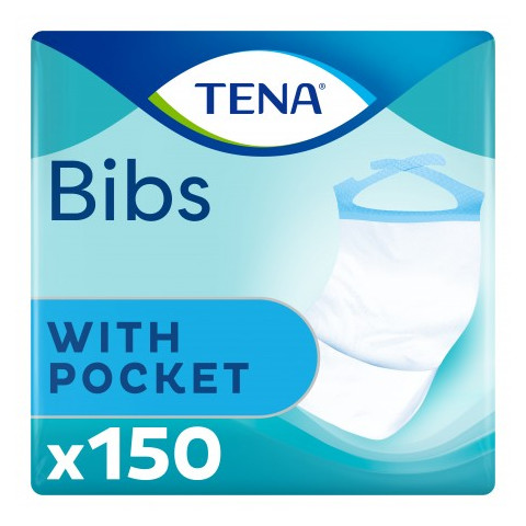 Bavoirs Adultes à poche S/M - (3plis) - TENA Bib Tena Bib - 1