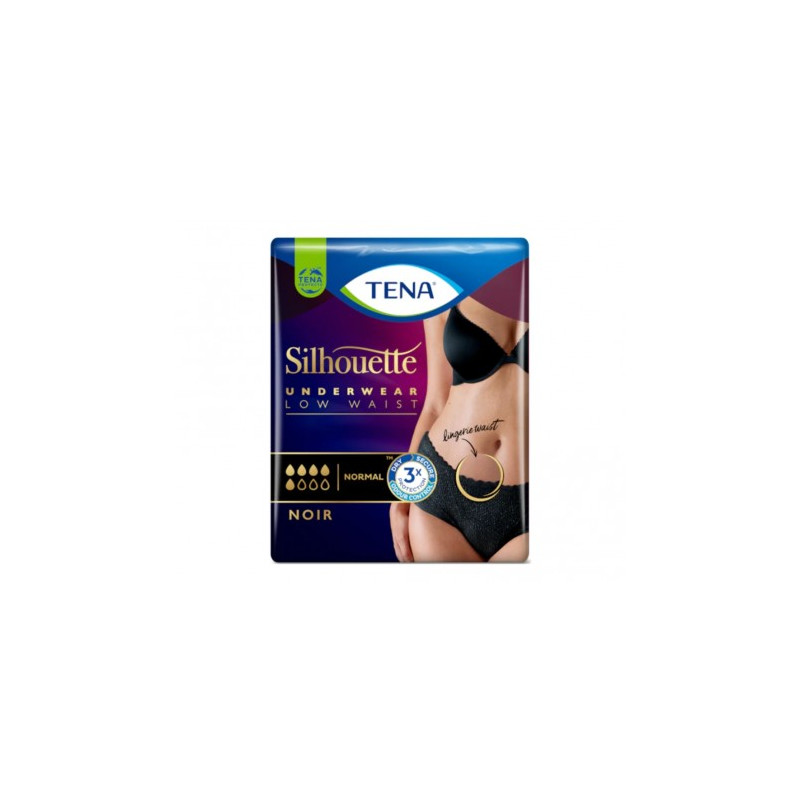 TENA Silhouette Normal Noir - L (taille basse) - Protection urinaire femme Tena Silhouette - 1