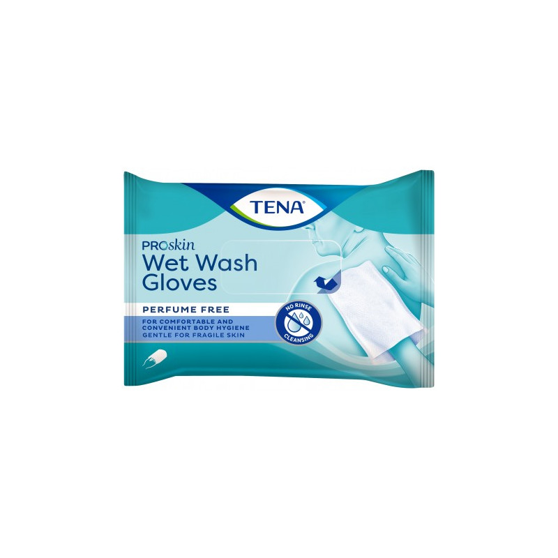 Gants de toilette pre-imprégnés - TENA Wet Wash Glove ProSkin Tena Wash - 3