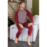 Grenouillère longues en Coton - rayée rouge- Col rond - L'Age d'Or L'âge d'or - 1