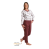 Grenouillère adulte manches et jambes longues imprimé floral bordeaux - Suprima Suprima - 1