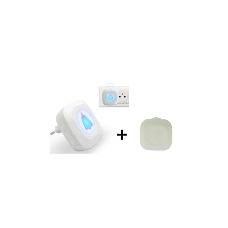 Pack sonnette d'appel d’urgence + récepteur supplémentaire - sans fil ni pile Identités - 1