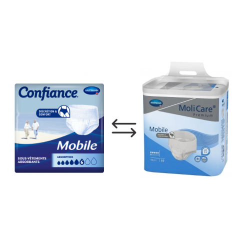 Confiance Mobile 6 gouttes S - Hartmann - Slip Absorbant / Pants Hartmann MoliCare Premium Mobile - 1