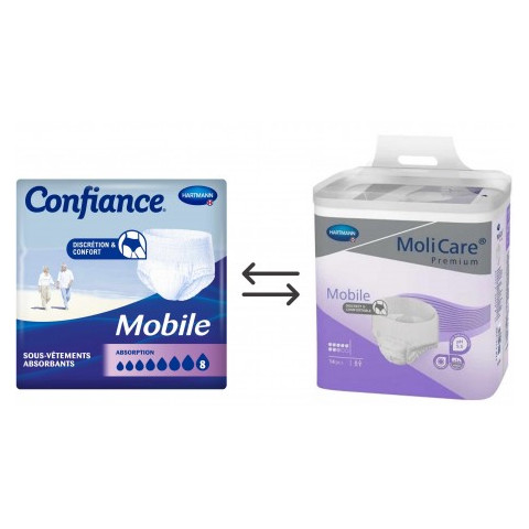 Confiance Mobile 8 gouttes M - Hartmann - Slip Absorbant / Pants Hartmann MoliCare Premium Mobile - 1