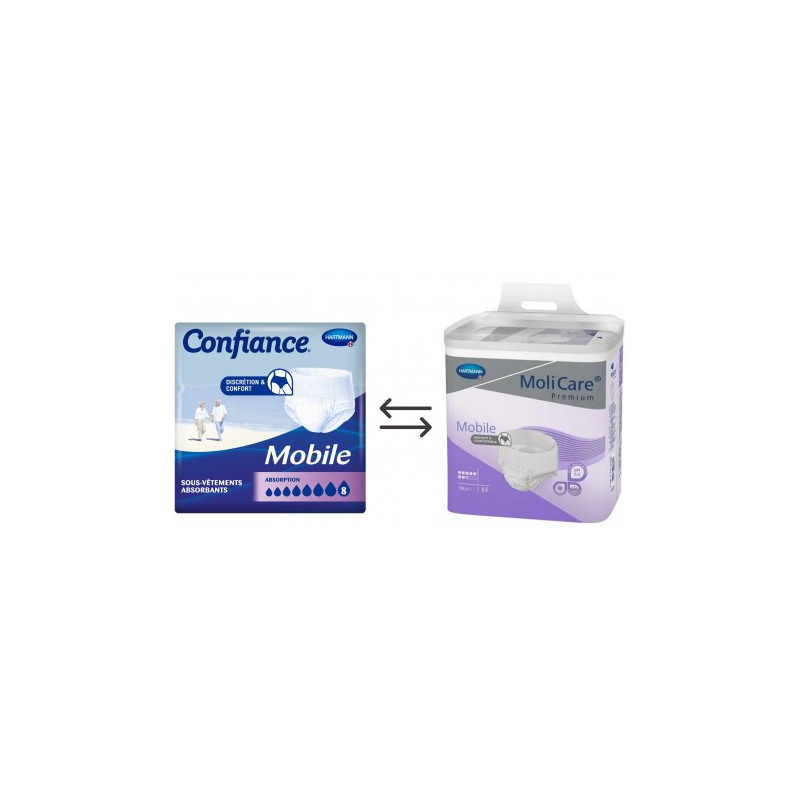 Confiance Mobile 8 gouttes XL - Hartmann - Slip Absorbant / Pants Hartmann MoliCare Premium Mobile - 1
