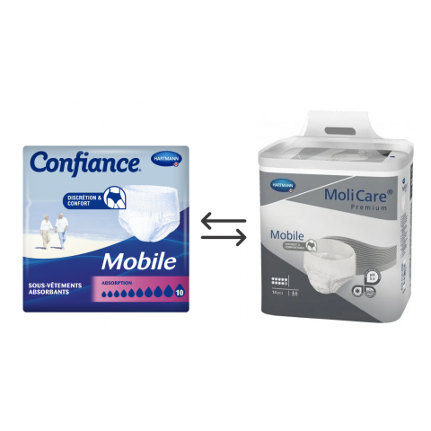 Confiance Mobile 10 gouttes L - Hartmann - Slip Absorbant / Pants Hartmann MoliCare Premium Mobile - 1
