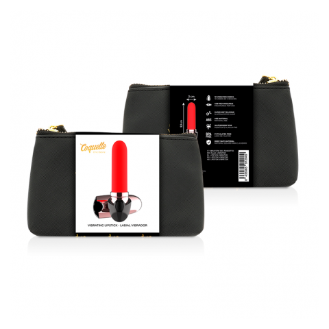 ROUGE À LÈVRES VIBRATOIRE RECHARGEABLE LUXE COQUETTE NOIR / OR COQUETTE TOYS - 2